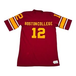 Vtg Boston College Eagles Jersey Number 12 Sz M Red NCAA Football Medalist 80s